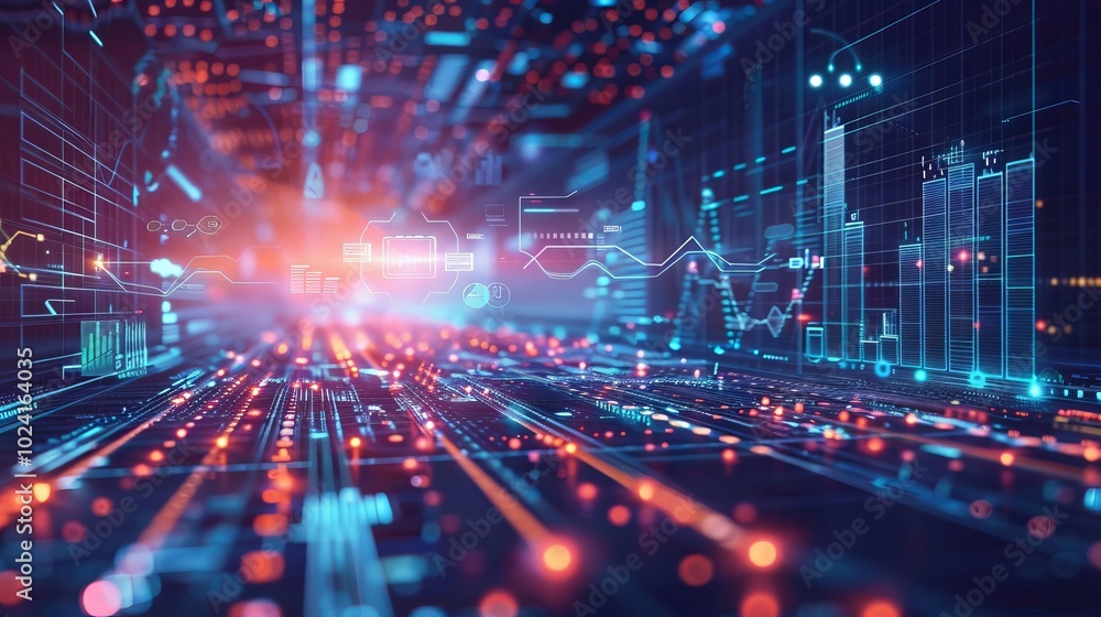Aufkleber abstract financial technology background with data streams