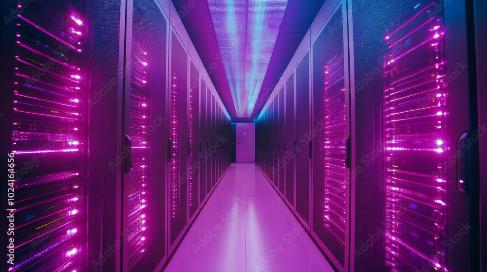 Poster a data center is like a digital warehouse, full of servers that power cloud computing. these servers