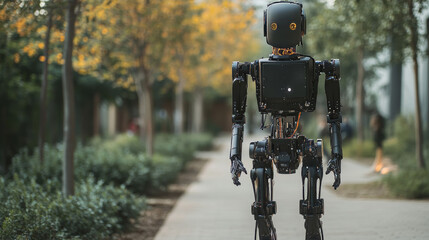 A robot that walks on two legs like a human, designed to help people. It has a human-like body and uses artificial intelligence to understand and complete tasks.