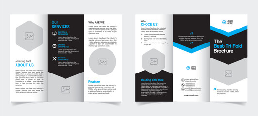 Corporate Business Tri-fold Brochure Template vector file