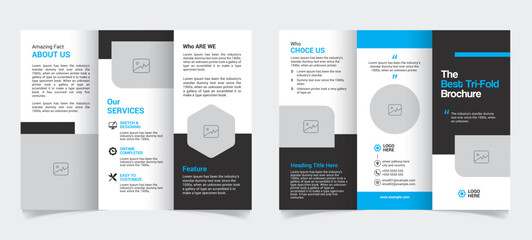 Corporate Business Tri-fold Brochure Template vector file