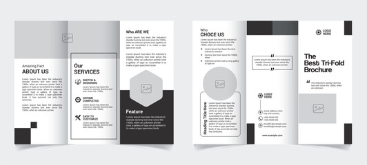 Corporate Business Tri-fold Brochure Template vector file