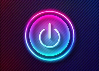 Vibrant Neon On Off Button Icon with Gradient Mesh Graphics for a Colorful Aesthetic in Modern Digital Design