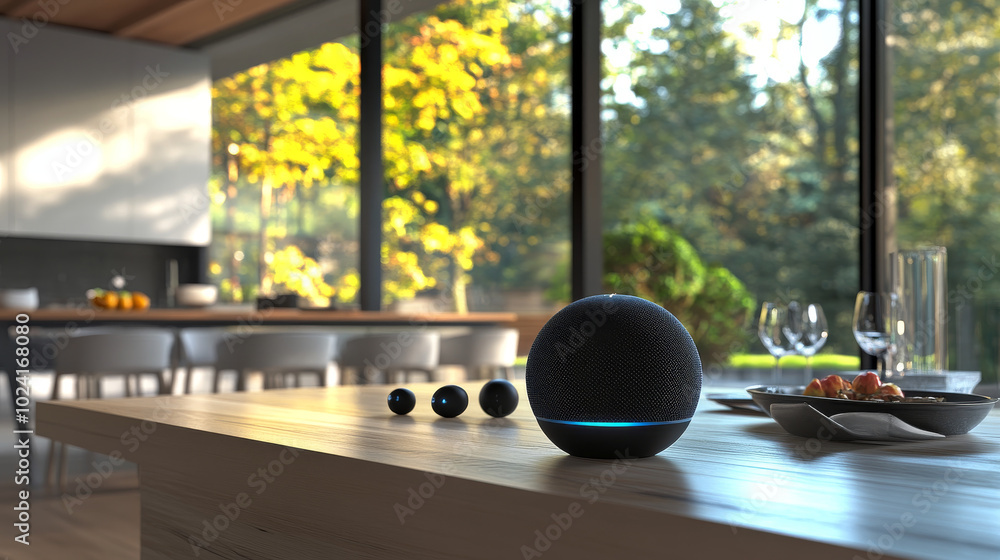 Poster smart speakers listen to your commands and manage your smart home. your phone connects wirelessly to