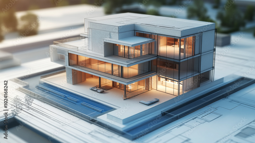 Poster designing smart buildings that use technology to control things like lighting, temperature, and secu