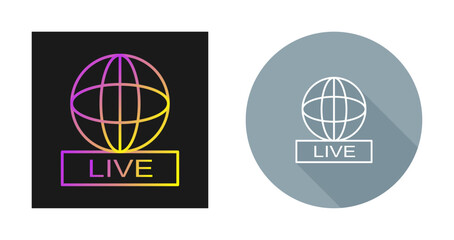 Fototapeta premium Live News Vector Icon