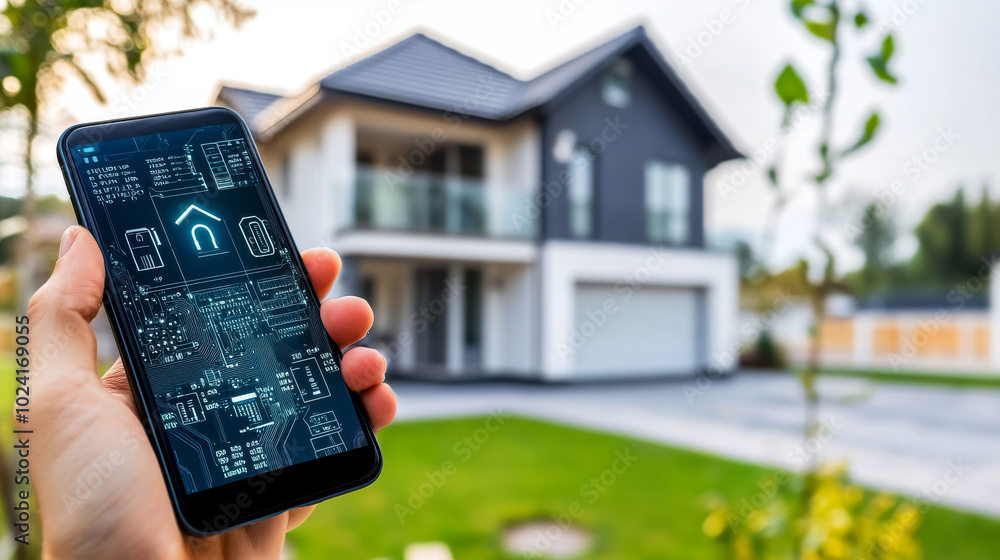 Poster you can use a smartphone app to control your smart home, even when you're away. the app shows you ho