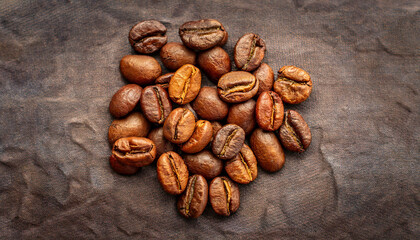 Naklejka premium Close-up of roasted Arabica coffee beans