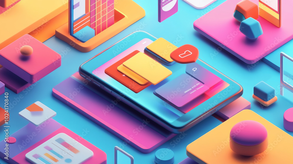 Poster creating mobile apps involves designing the layout, testing it on phones and tablets, and making sur