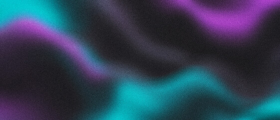 Obraz premium vGrainy Gradient Abstract Noise Texture Background with Black, Teal, and Purple Shades for Unique Design Projects, Creative Graphics, and Artistic Visuals