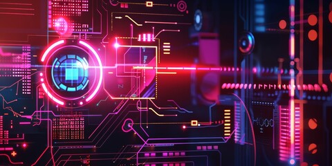 Obraz premium Abstract design with cyber safety motifs.