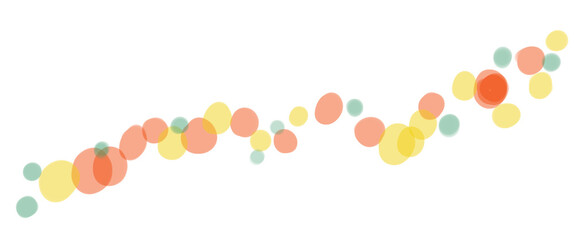 カラフルな水玉模様のラインイラスト