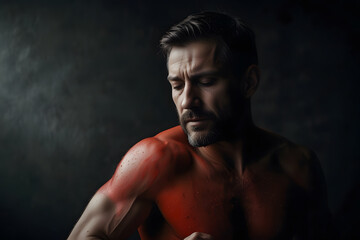 Obraz premium A man with severe neck pain due to cervical spondylosis