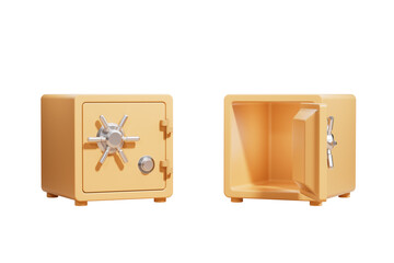 3d rendering finance safe box element