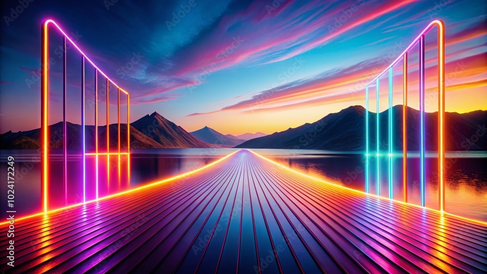 Aufkleber white background with glowing lines creating a modern and minimalist aesthetic for backgrounds and g