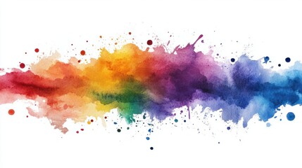 Obraz premium Watercolor border isolated on white, artistic background