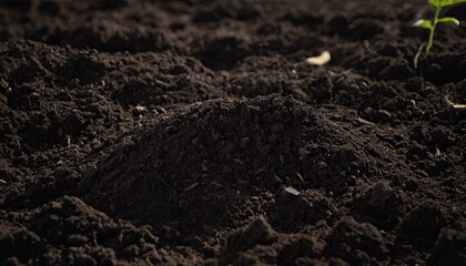 CloseUp of Rich Dark Soil with Textured Surface and Small Pebbles 3
