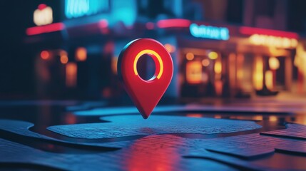 New Location Store: Business Listing Grand Opening with Map Pin 3D Illustration