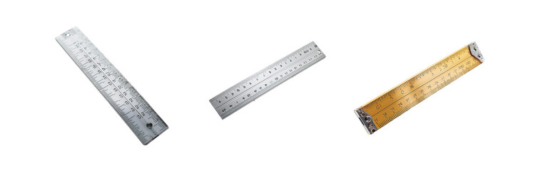 Three different types of rulers are shown in a white background.
