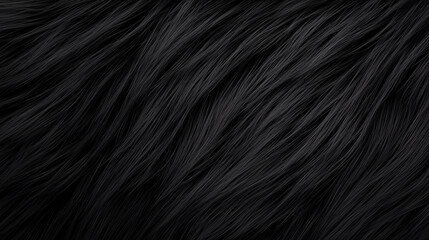 Fototapeta premium The black hair appears to have a deep, rich color with a slight shine.