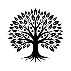 black and white tree