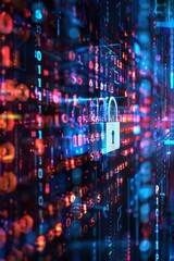 Obraz premium Conceptual visualization of cyber protection measures.