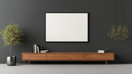 A blank canvas ready for your design in a modern living room.