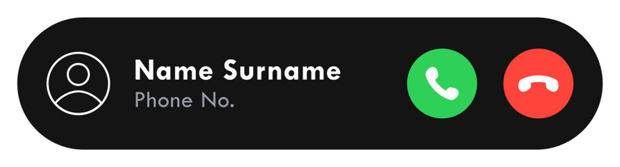 Incoming phone call iPhone style icons user interface illustration