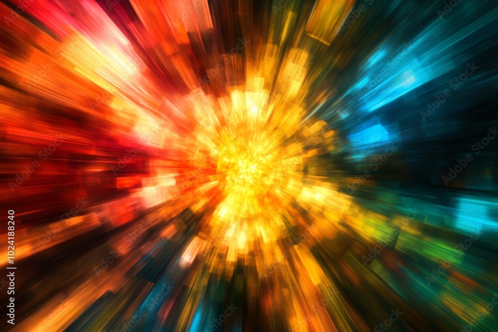 Poster a colorful explosion of light and color. the colors are bright and vibrant, creating a sense of ener