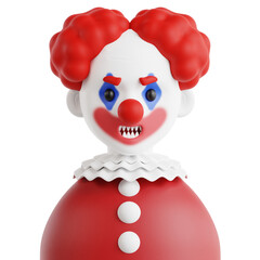 Red-Nosed Clown with Scary Teeth and Red Hair
