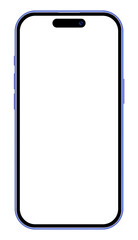 Latest iPhone 16 Pro Max modern realistic mobile phone device mockup design. Smartphone empty screen template with blue color frame vector