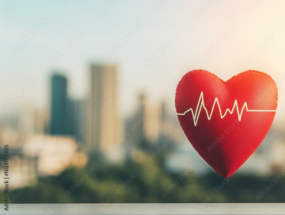 Poster digital heart monitor with pulse readings on screen