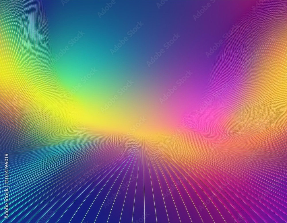 Poster a vibrant gradient of colors with a wavy pattern, creating a stunning and abstract image