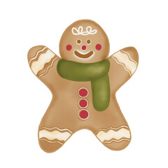 gingerbread man isolated on white
