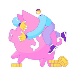 Guy and the piggy bank