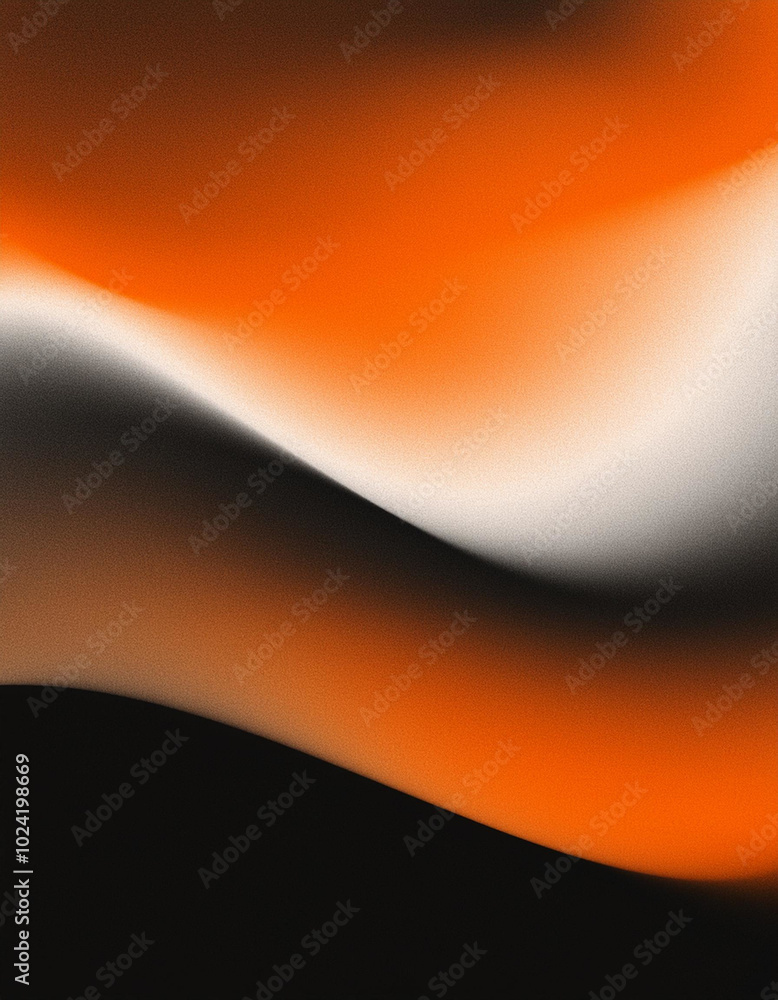 Poster A captivating image featuring a curved line of color, transitioning from orange to black