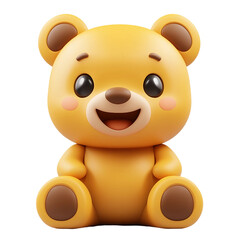 Fototapeta premium A Cute Brown Teddy Bear Toy Smiling Cheerfully with Adorable Features