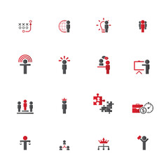 Fototapeta premium Universal business management and human resources icon set. Universal icons for web and mobile. Vector.