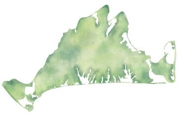 Watercolor Map of Martha's Vineyard