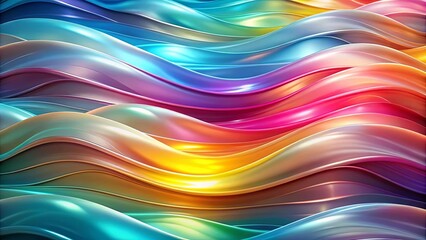 Obraz premium A symphony of vibrant, iridescent waves, flowing and swirling in a mesmerizing spectrum of color