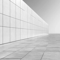 Obraz premium Minimalist Architectural Design with Tiled Wall and Floor