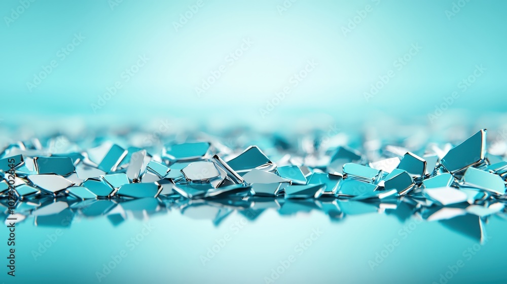 Poster mosaic of fragmented glass pieces in an abstract texture pattern