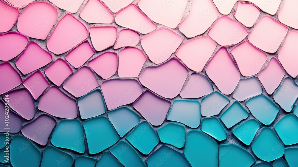 Poster mosaic of fragmented glass pieces in an abstract texture pattern
