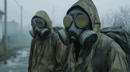 Memorial Day for all victims of the use of chemical weapons. chemical weapons. A man in chemical protection