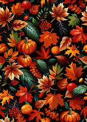 Fototapeta premium seamless background with pumpkins