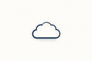 A single blue outline of a cloud icon with a shadow effect