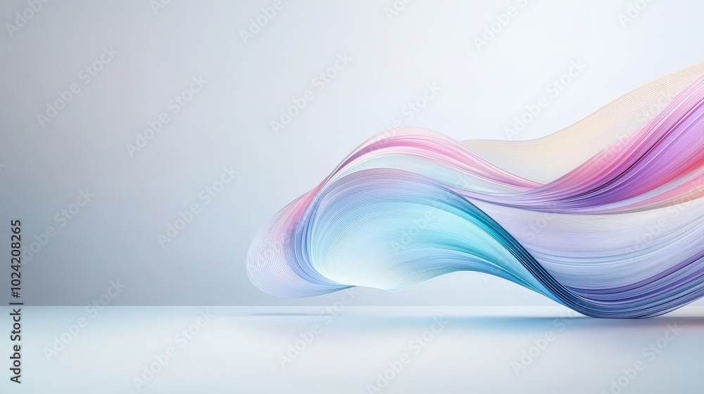 Poster simple, curved lines creating a sense of movement on a plain background