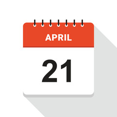 April 21 Calendar Date icon