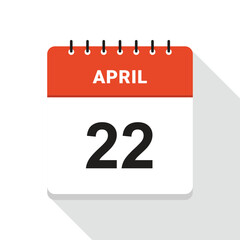 April 22 Calendar Date icon