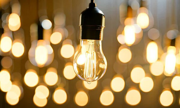 light bulbs on a dark background